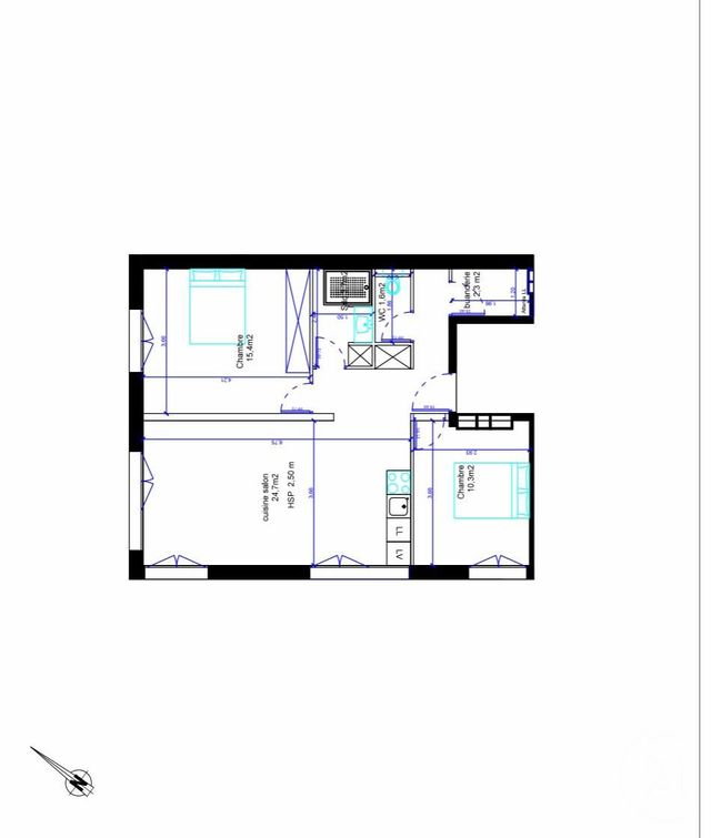 Appartement F3 à vendre - 3 pièces - 62.4 m2 - SARTROUVILLE - 78 - ILE-DE-FRANCE - Century 21 G.T.I.