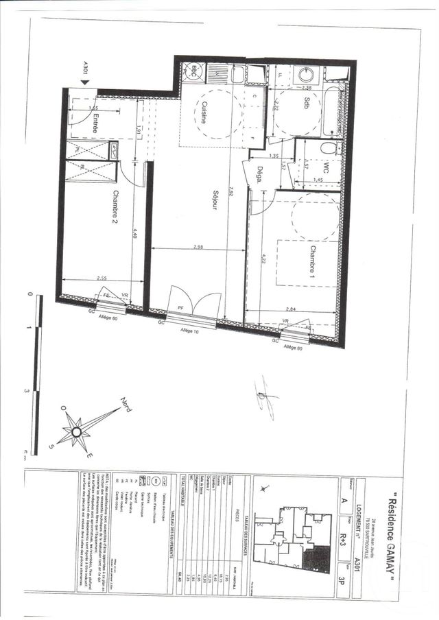 Appartement F3 à louer - 3 pièces - 60.4 m2 - SARTROUVILLE - 78 - ILE-DE-FRANCE - Century 21 G.T.I.