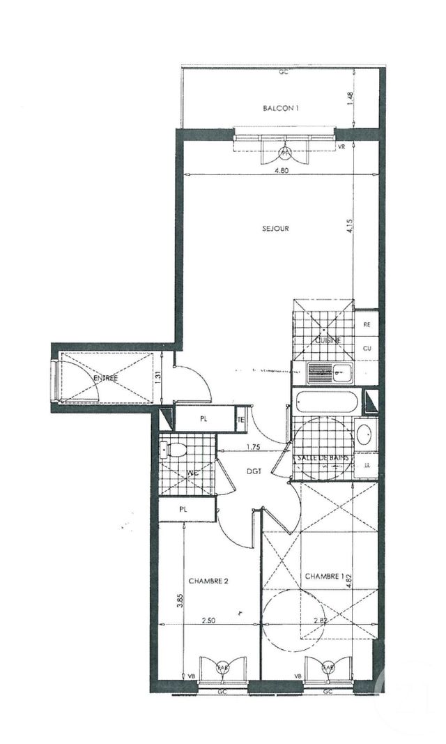Appartement F3 à louer - 3 pièces - 68.81 m2 - SARTROUVILLE - 78 - ILE-DE-FRANCE - Century 21 G.T.I.