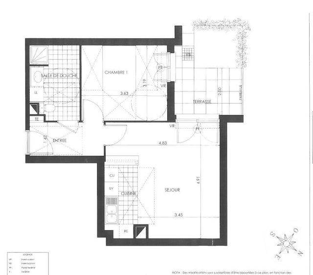 Appartement à louer - 2 pièces - 45.76 m2 - SARTROUVILLE - 78 - ILE-DE-FRANCE - Century 21 G.T.I.